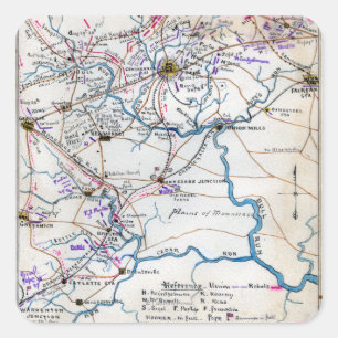 Pegatina Cuadrada Segunda batalla de toros de carrera 4