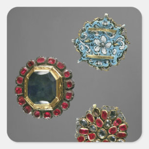 Pegatina Cuadrada Selección de broches de vestuario