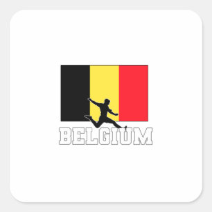 Pegatina Cuadrada Selección De Fútbol De Bélgica