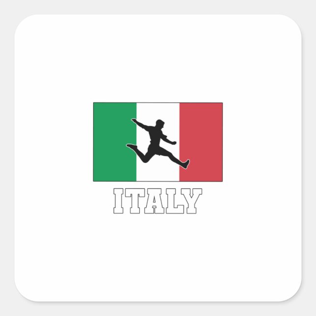 Pegatina Cuadrada Selección De Fútbol De Italia (Anverso)