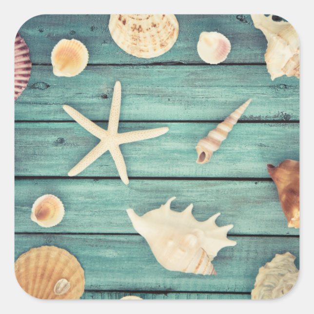 Pegatina Cuadrada Selección De Las Agujas Marinas (Anverso)