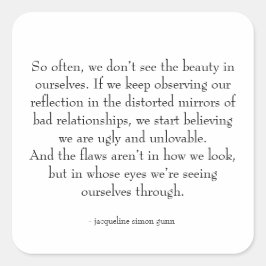 Pegatina Cuadrada self-love quote 