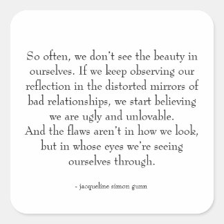 Pegatina Cuadrada self-love quote 