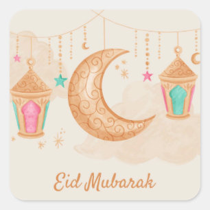 Pegatina Cuadrada Sellado de cera Eid Mubarak