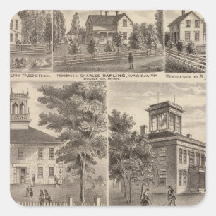 Pegatina Cuadrada Seminario metodista occidental, Wasioja, Minnesota