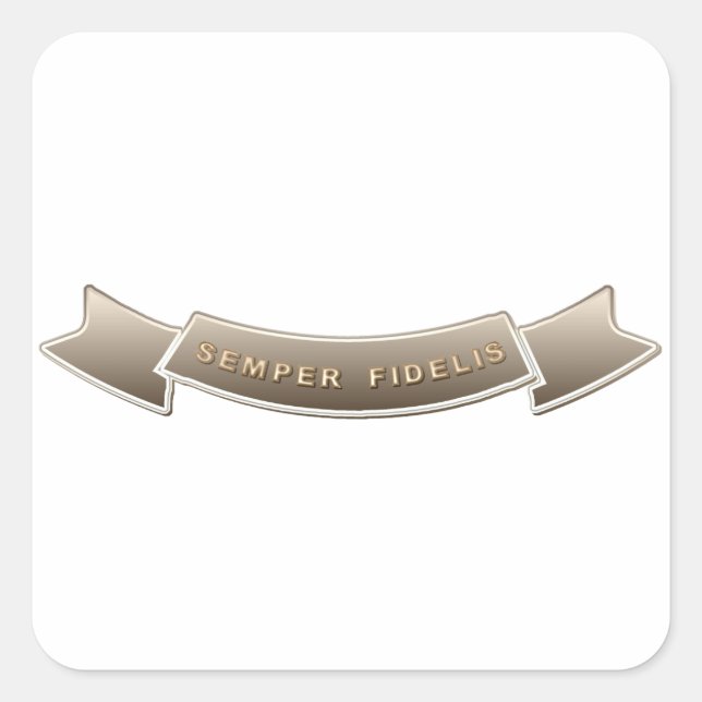 Pegatina Cuadrada Semper Fidelis (Anverso)