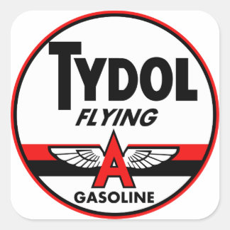 Pegatina Cuadrada Señal de cosecha Tydol Flying Gasoline