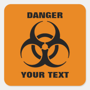 Pegatina Cuadrada Señal de peligro anaranjada del símbolo del
