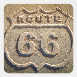 Pegatina Cuadrada señal histórica de la ruta 66, Arizona