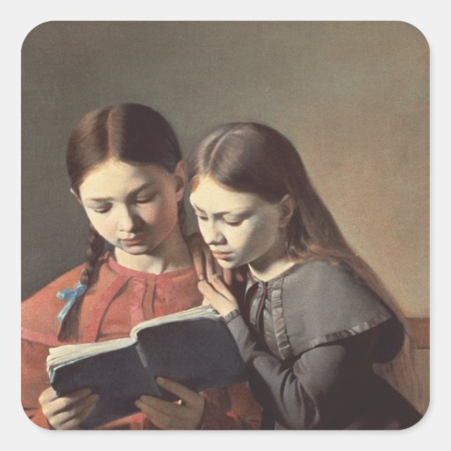 Pegatina Cuadrada Señal y Henriette de las hermanas del artista (Anverso)