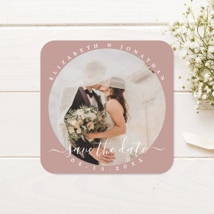 Pegatina Cuadrada Sencilla Y Elegante Matrimonio Fotográfico De Pare
