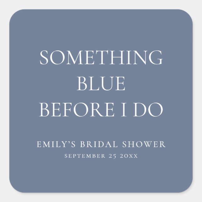 Pegatina Cuadrada Sencillo Algo Azul Antes de Hacer la Despedida de  (Anverso)