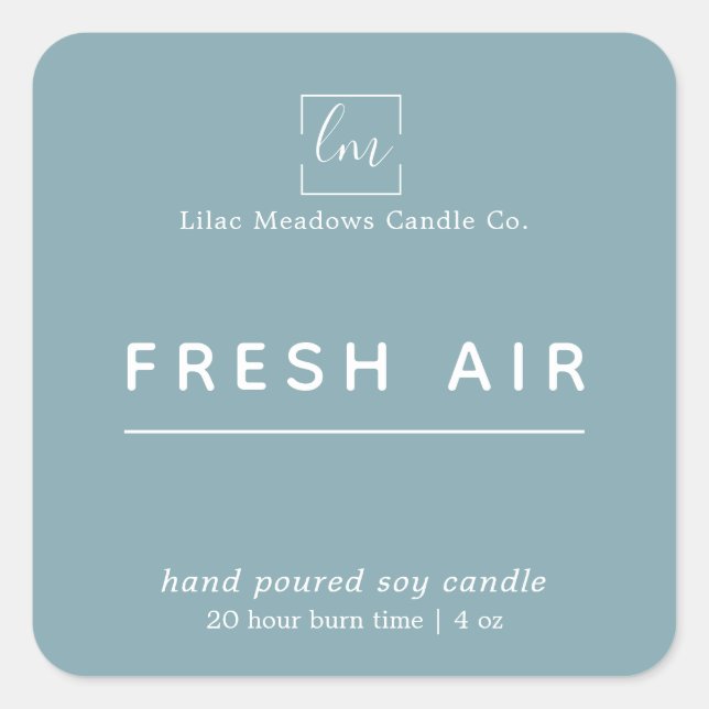 Pegatina Cuadrada Sencillo logotipo azul moderno pegamento cuadrado  (Anverso)