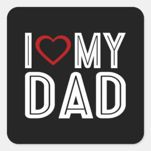 Pegatina Cuadrada Sencillo, me encanta la tipografía de mi papá PE