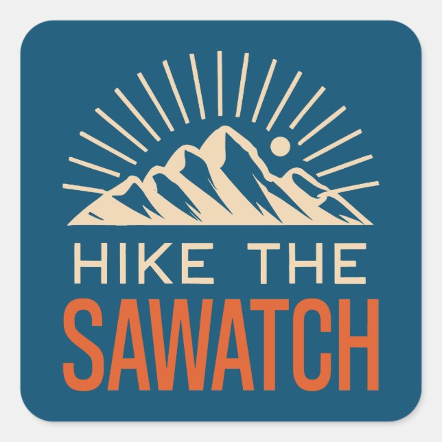 Pegatina Cuadrada Senderismo En La Cordillera De Sawatch (Anverso)