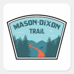 Pegatina Cuadrada Sendero Mason-Dixon