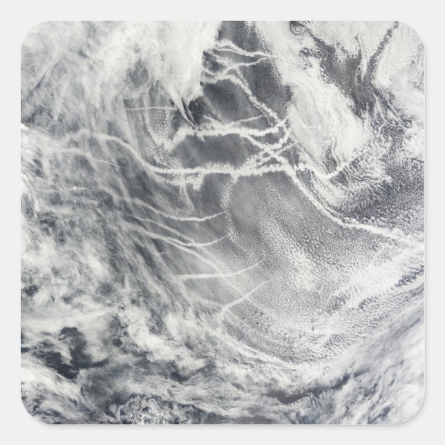 Pegatina Cuadrada Senderos para buques en el Océano Pacífico (Anverso)