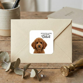 Pegatina Cuadrada Sending Love From Detroit 