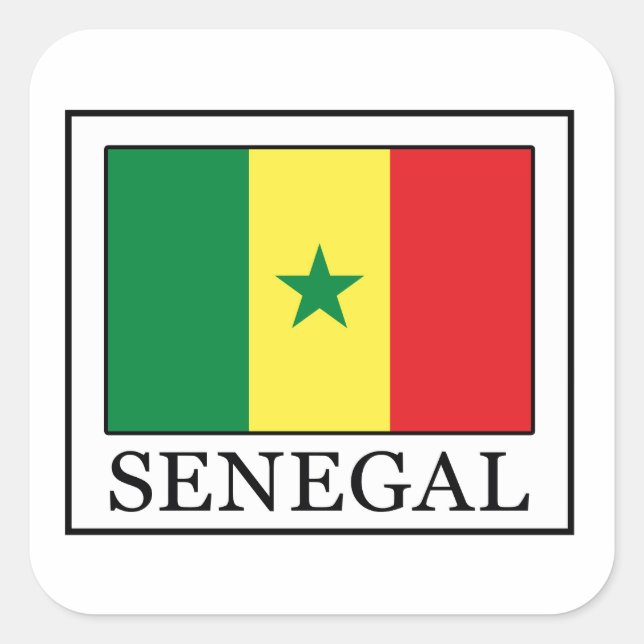 Pegatina Cuadrada Senegal (Anverso)