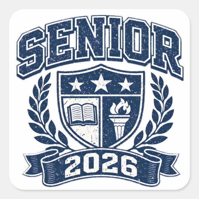 Pegatina Cuadrada Senior 2026 – Final Year Pride College (Anverso)