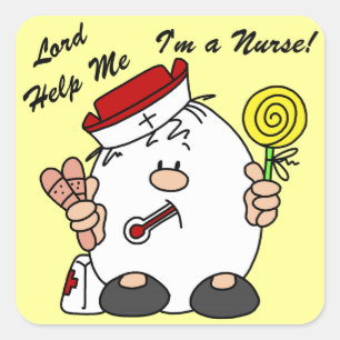 Pegatina Cuadrada Señor Ayúdame Soy enfermera
