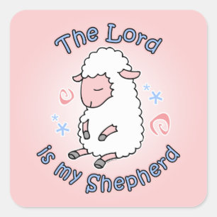 Pegatina Cuadrada Señor Is My Shepherd Sticker
