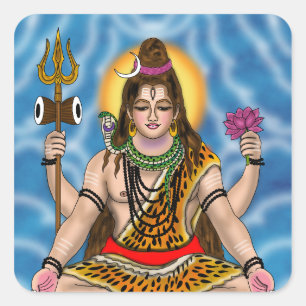Pegatina Cuadrada Señor Shiva