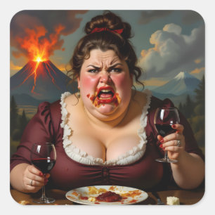 Pegatina Cuadrada “Señora Lava-Cake”- Ella Sopla Al Menor Aviso