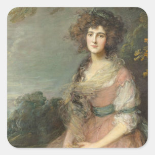 Pegatina Cuadrada Señora Richard Brinsley Sheridan, 1785 - 87