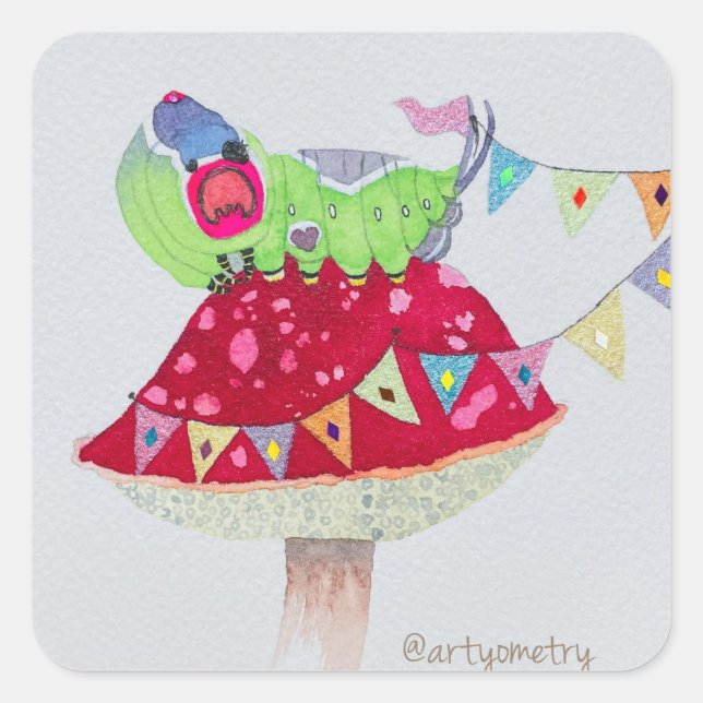 Pegatina Cuadrada Sensación de belleza (Anverso)