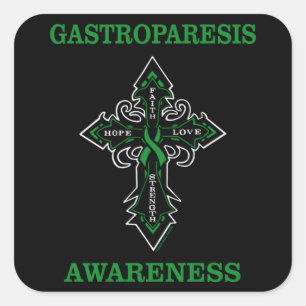 Pegatina Cuadrada Sensibilización/cruz...Gastroparesis
