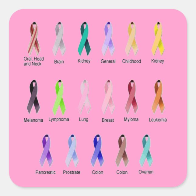 PEGATINA CUADRADA SENSIBILIZACIÓN SOBRE EL CÁNCER (Anverso)