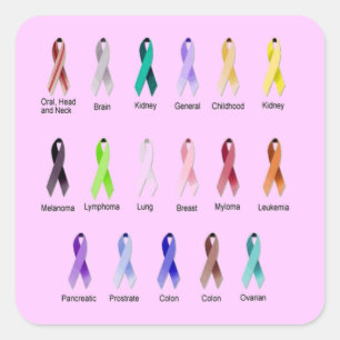 PEGATINA CUADRADA SENSIBILIZACIÓN SOBRE EL CÁNCER