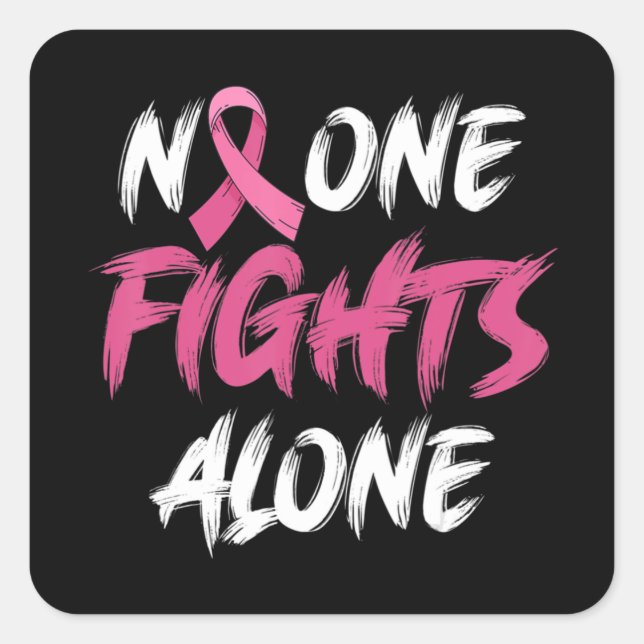 Pegatina Cuadrada Sensibilización sobre el cáncer de mama Cinta rosa (Anverso)