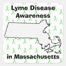 Pegatina Cuadrada Sensibilización sobre la enfermedad de Lyme en Mas