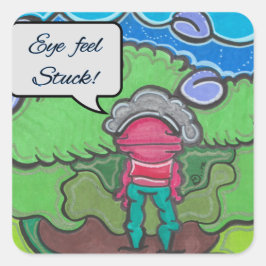 Pegatina Cuadrada Sentimiento ocular atascado
