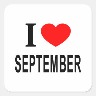 PEGATINA CUADRADA ❤️ SEPTIEMBRE AMO SEPTIEMBRE CORAZÓN SEPTIEMBRE