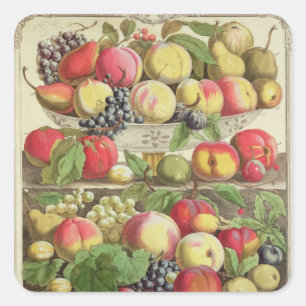 Pegatina Cuadrada Septiembre, desde "Doce meses de frutas"