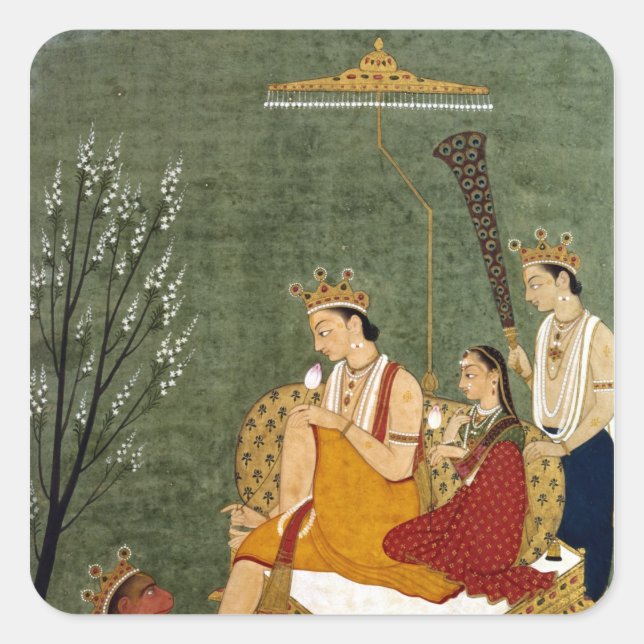 Pegatina Cuadrada Séptima encarnación de Vishnu como Rama-Chandra (Anverso)