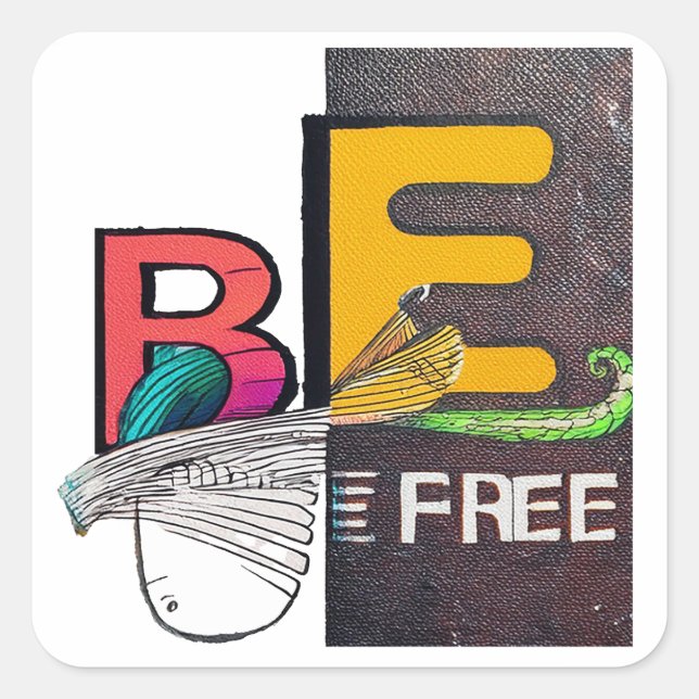 Pegatina Cuadrada Ser libre (Anverso)