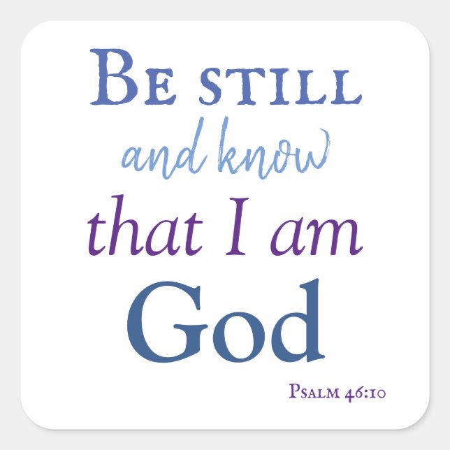 Pegatina Cuadrada Ser quieto y saber (Anverso)