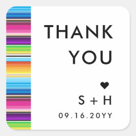 Pegatina Cuadrada Serape Summer Stripes | Gracias