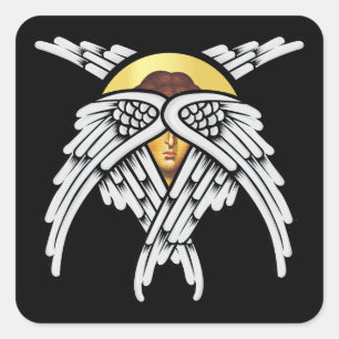 Pegatina Cuadrada Seraphim Angel Silver