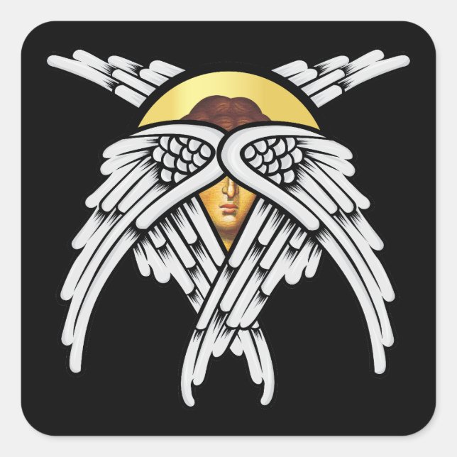 Pegatina Cuadrada Seraphim Angel Silver (Anverso)
