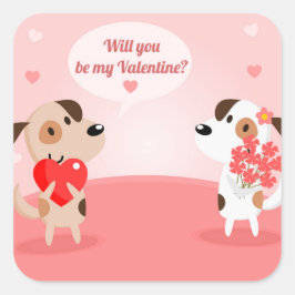 Pegatina Cuadrada Serás Mi Valentín