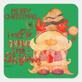 Pegatina Cuadrada SERÉ BUENO PARA NAVIDADES navidades graciosos