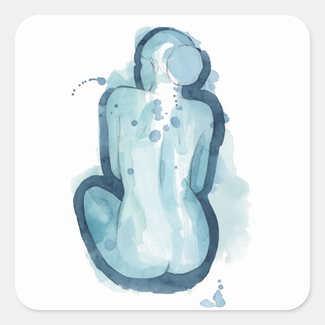 Pegatina Cuadrada Serena Sketch (Anverso)