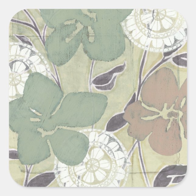 Pegatina Cuadrada Serene Pastels II (Anverso)