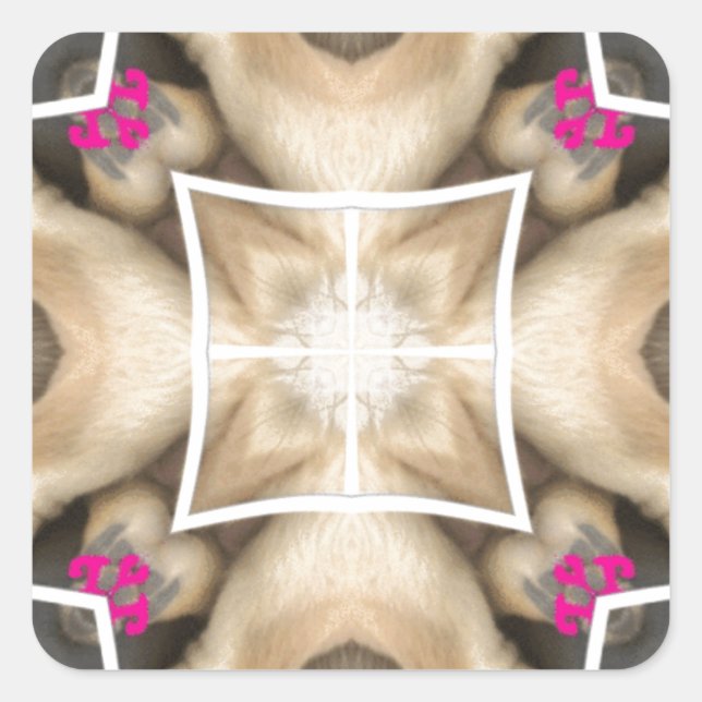 Pegatina Cuadrada Serengeti Splendor: Animales vibrantes ocultan art (Anverso)