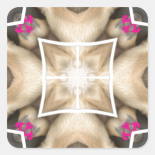 Pegatina Cuadrada Serengeti Splendor: Animales vibrantes ocultan art